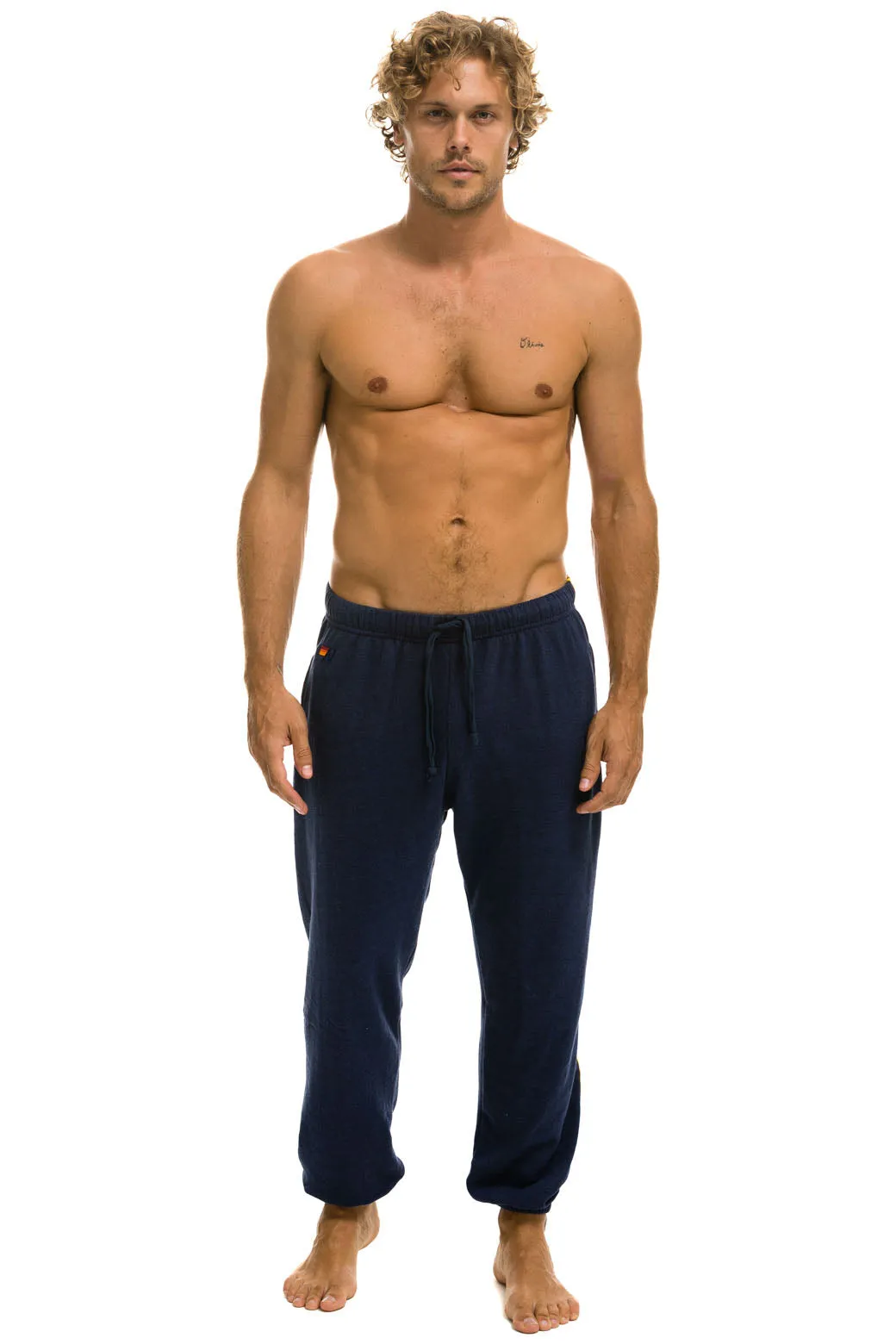 5 STRIPE SWEATPANTS - NAVY