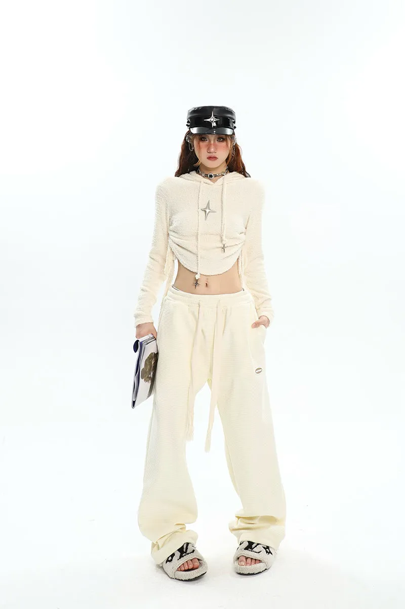 Abril Solid Color Straight Leg High Waisted Sweatpants