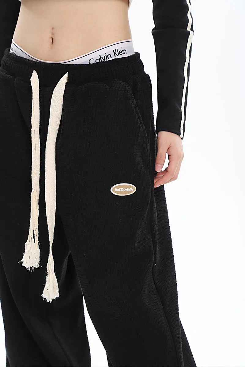 Abril Solid Color Straight Leg High Waisted Sweatpants