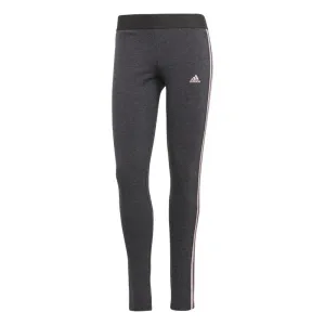 adidas Essentials 3 Stripes Leggings - Womens - Dark Grey Heather/Clear Pink