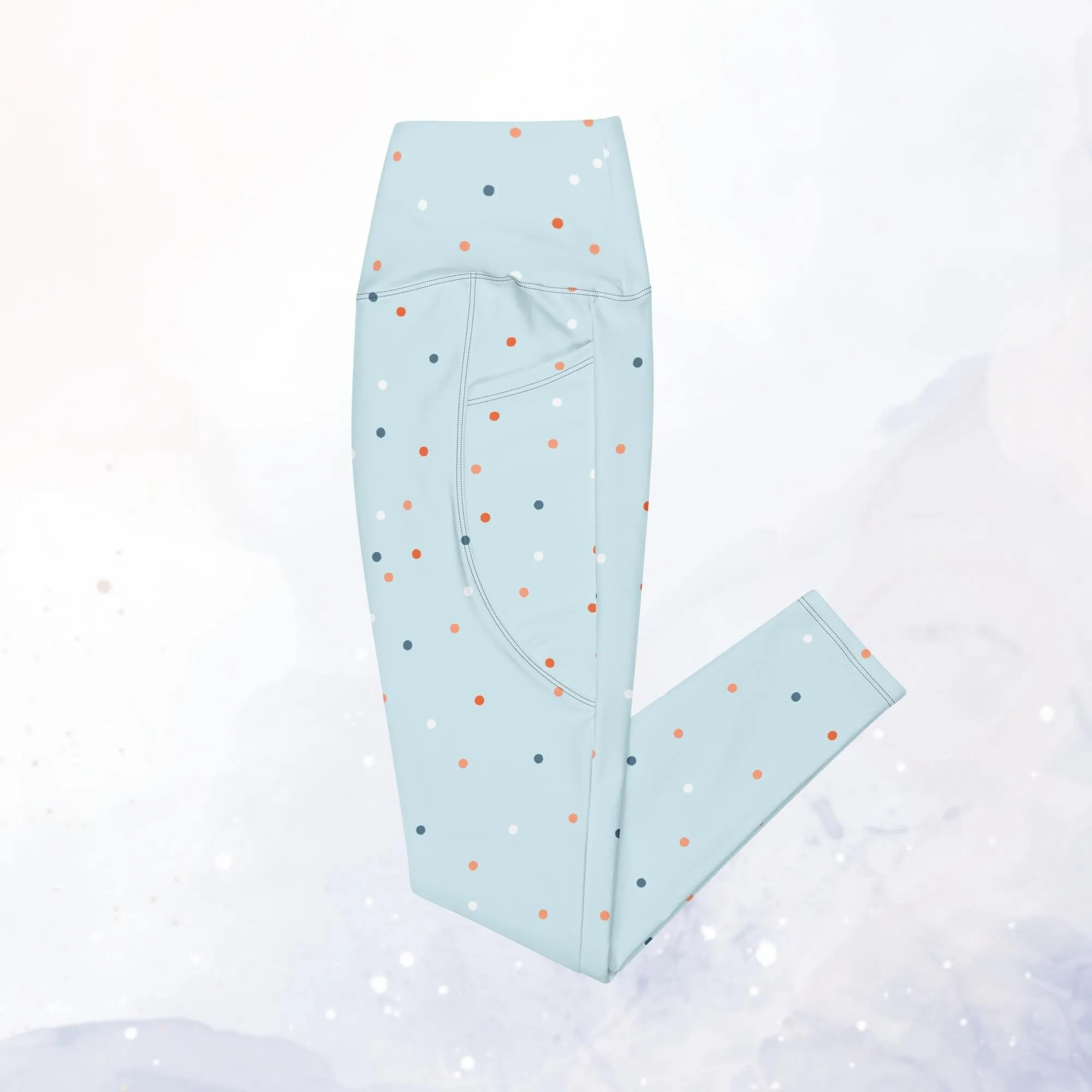 Baby Blue Polka Dot Leggings with pockets