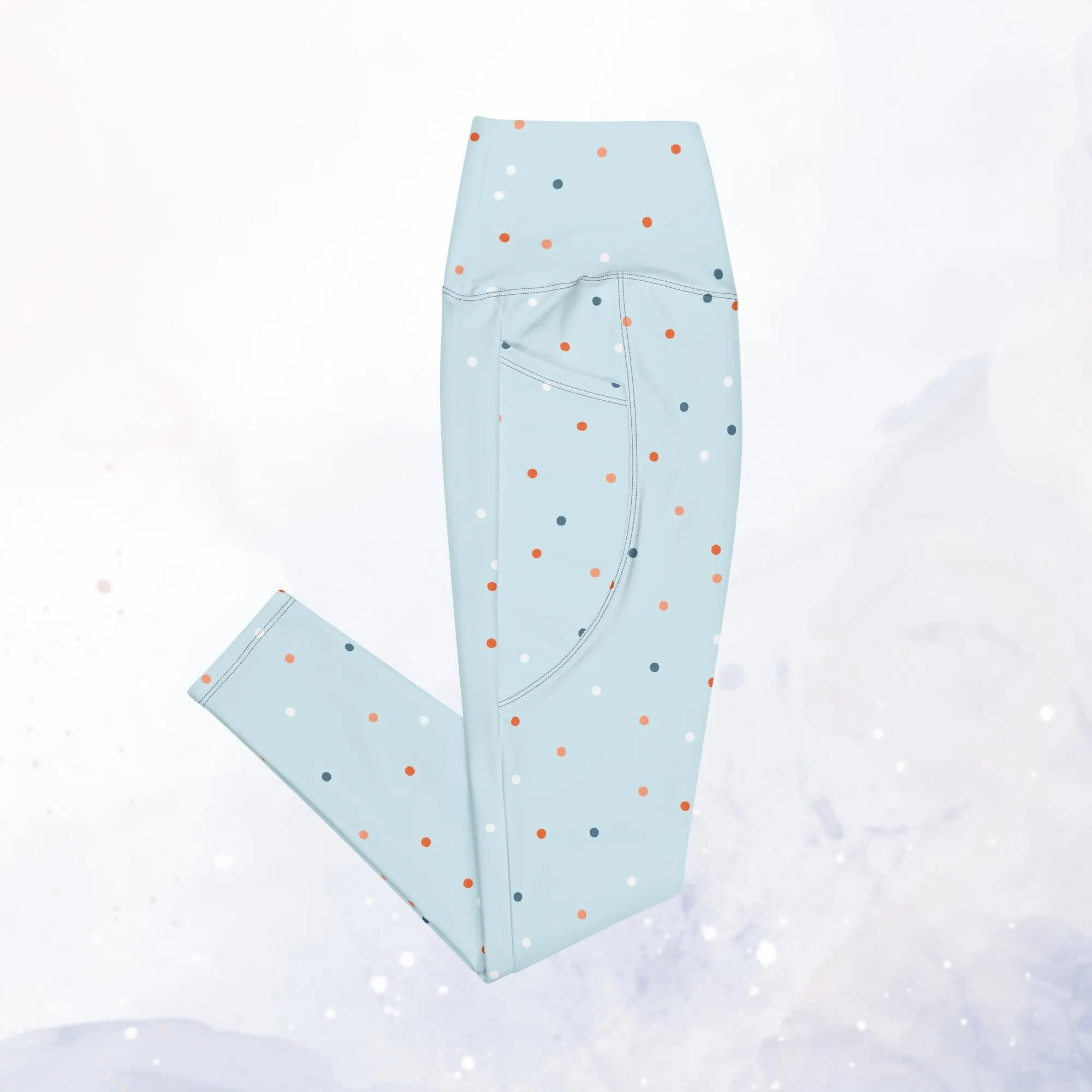 Baby Blue Polka Dot Leggings with pockets