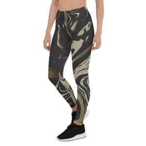 Black and Gold Marble Leggings