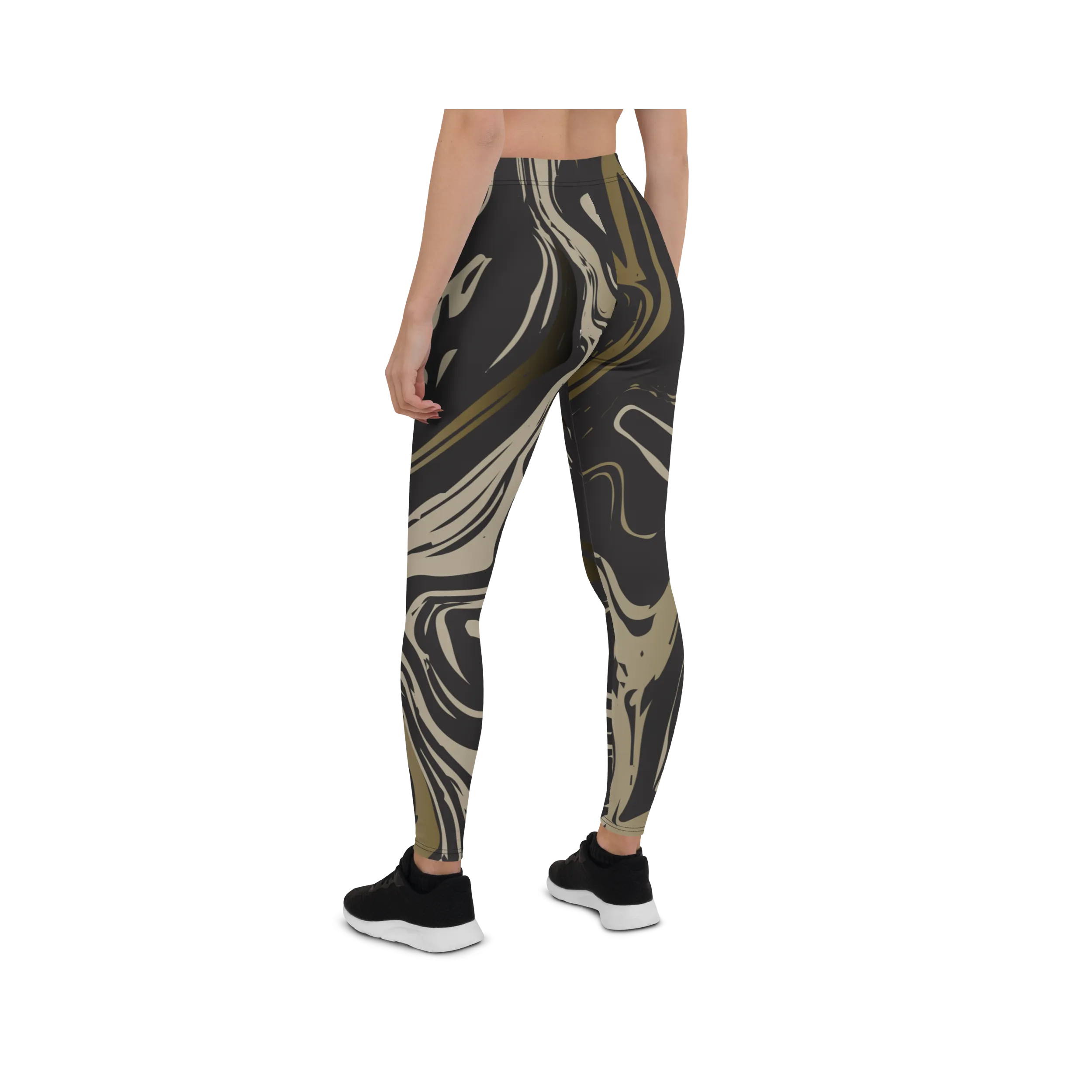 Black and Gold Marble Leggings