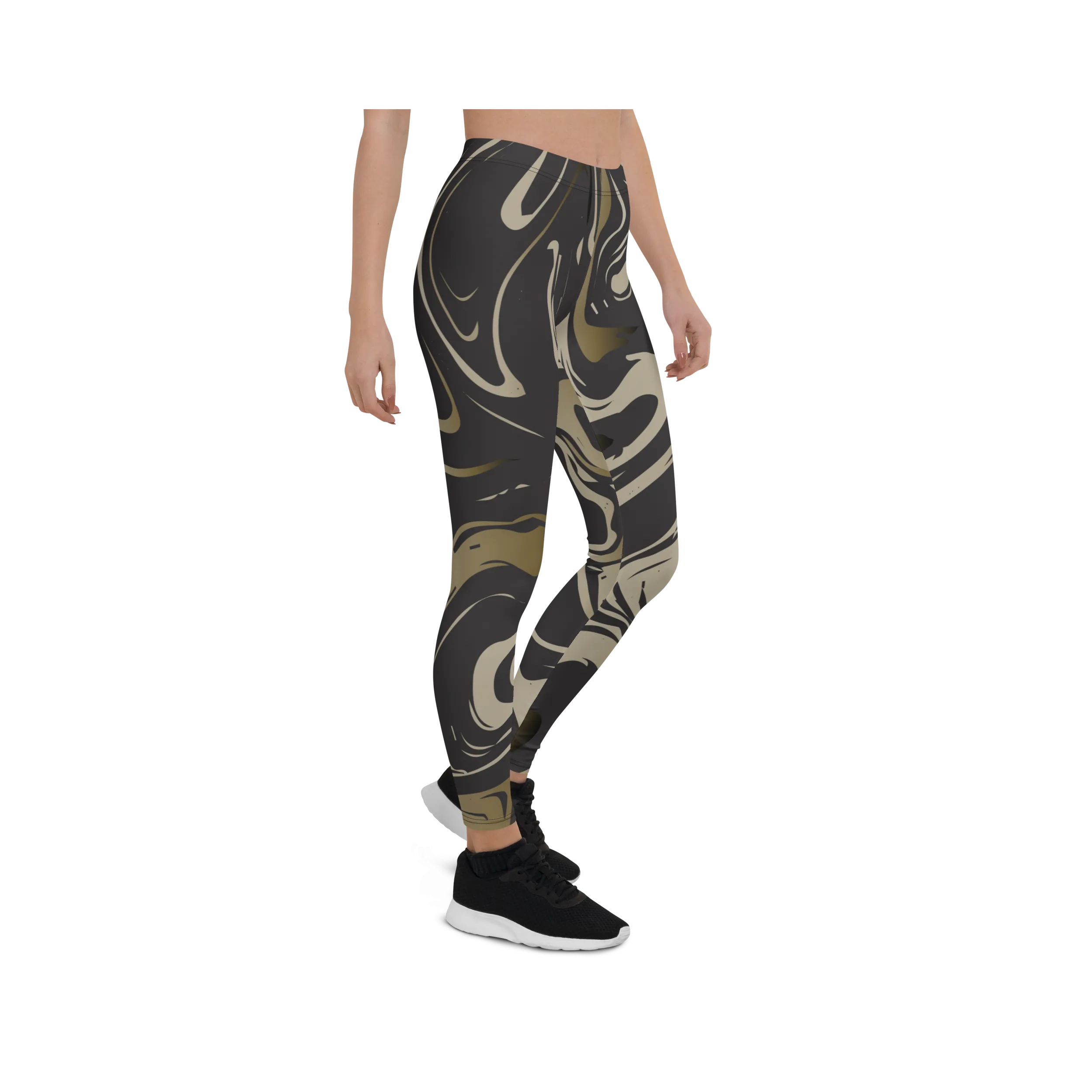 Black and Gold Marble Leggings