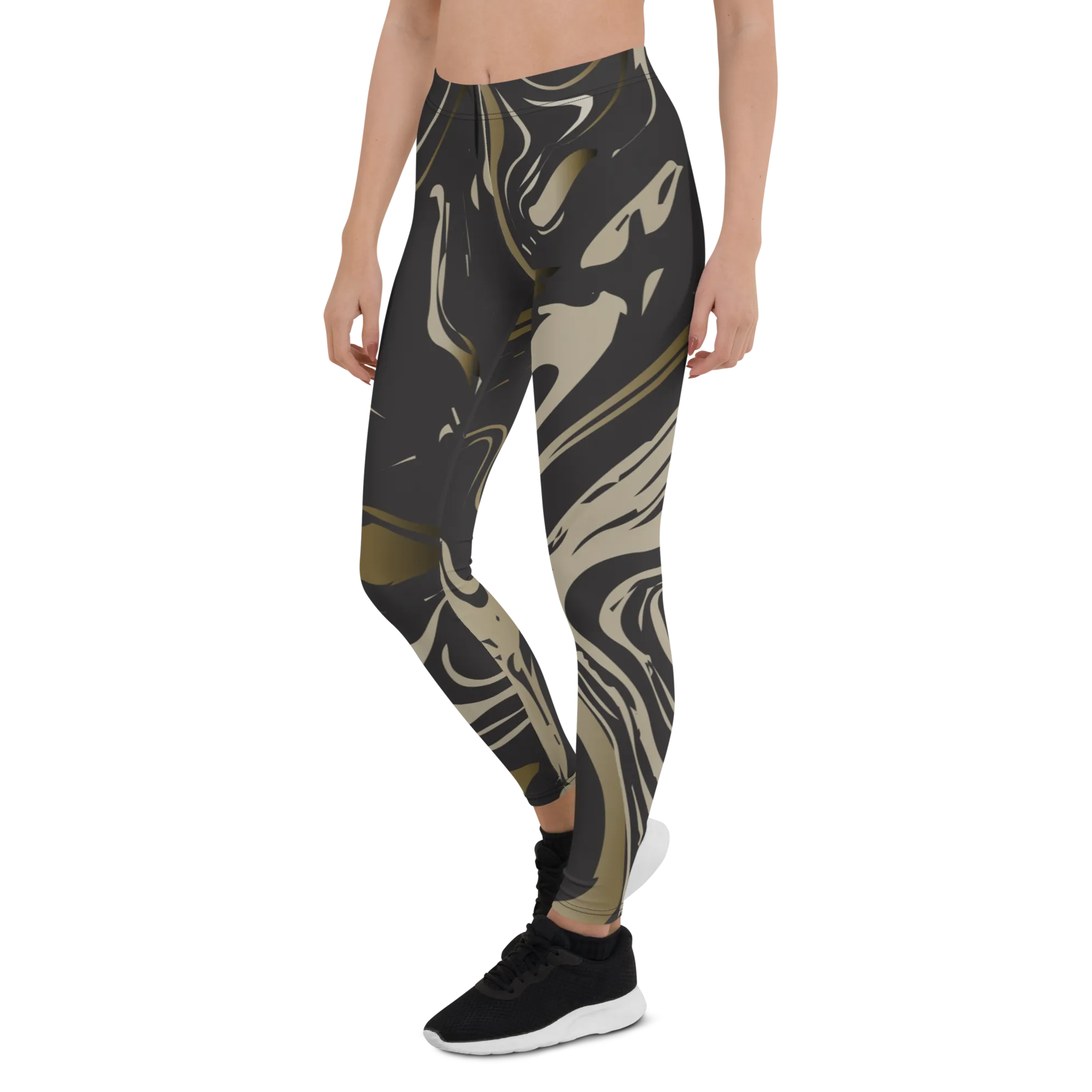 Black and Gold Marble Leggings