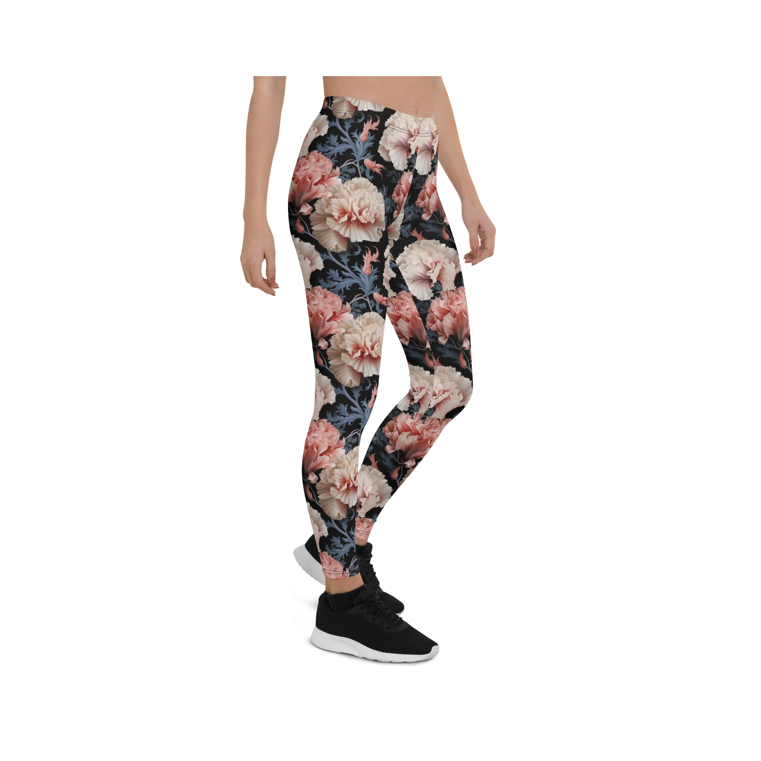 Blue Leaf Carnation Leggings