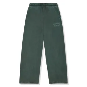 Broken Planet Basics Wide Leg Washed Emerald Sweatpants