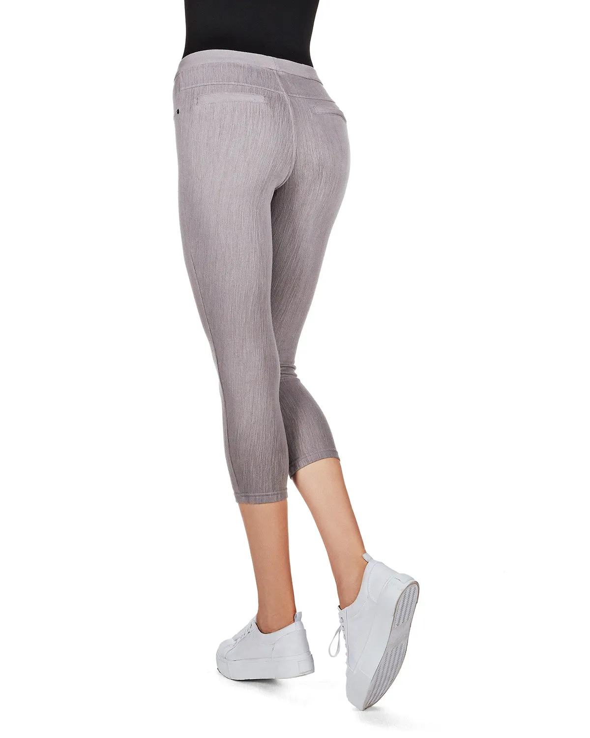 Chino Capri-Length Cotton Blend Leggings