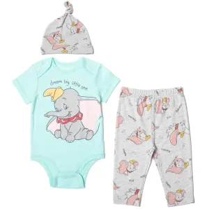 Disney Disney Classics Dumbo Bodysuit Pants and Hat 3 Piece Outfit Set