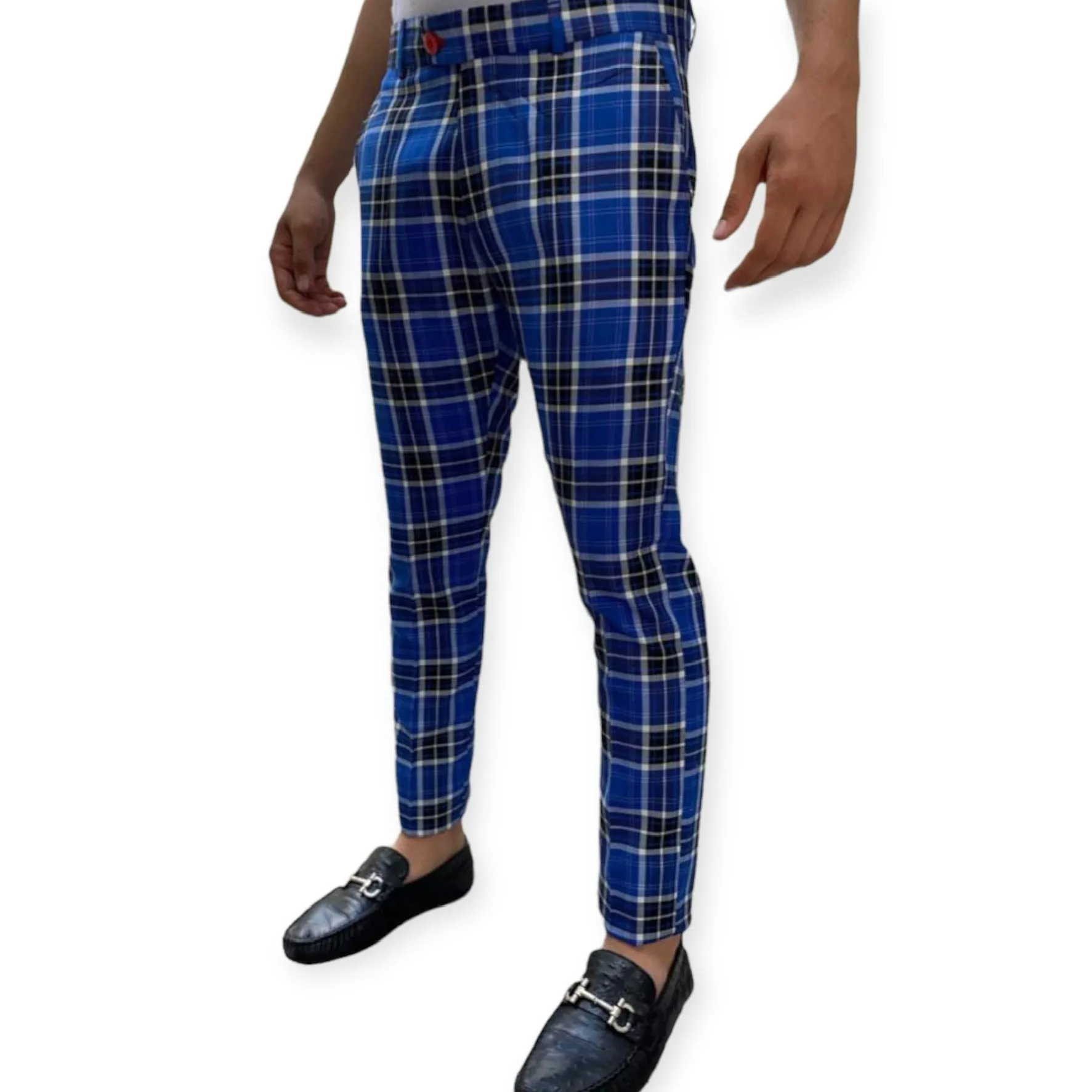 DJ PLUS: Plaid Skinny Dress Pants ON45