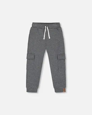 Fleece Sweatpants With Cargo Pockets Dark Gray