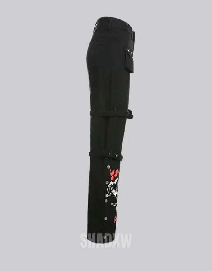 Goth Cargo Pants Womens