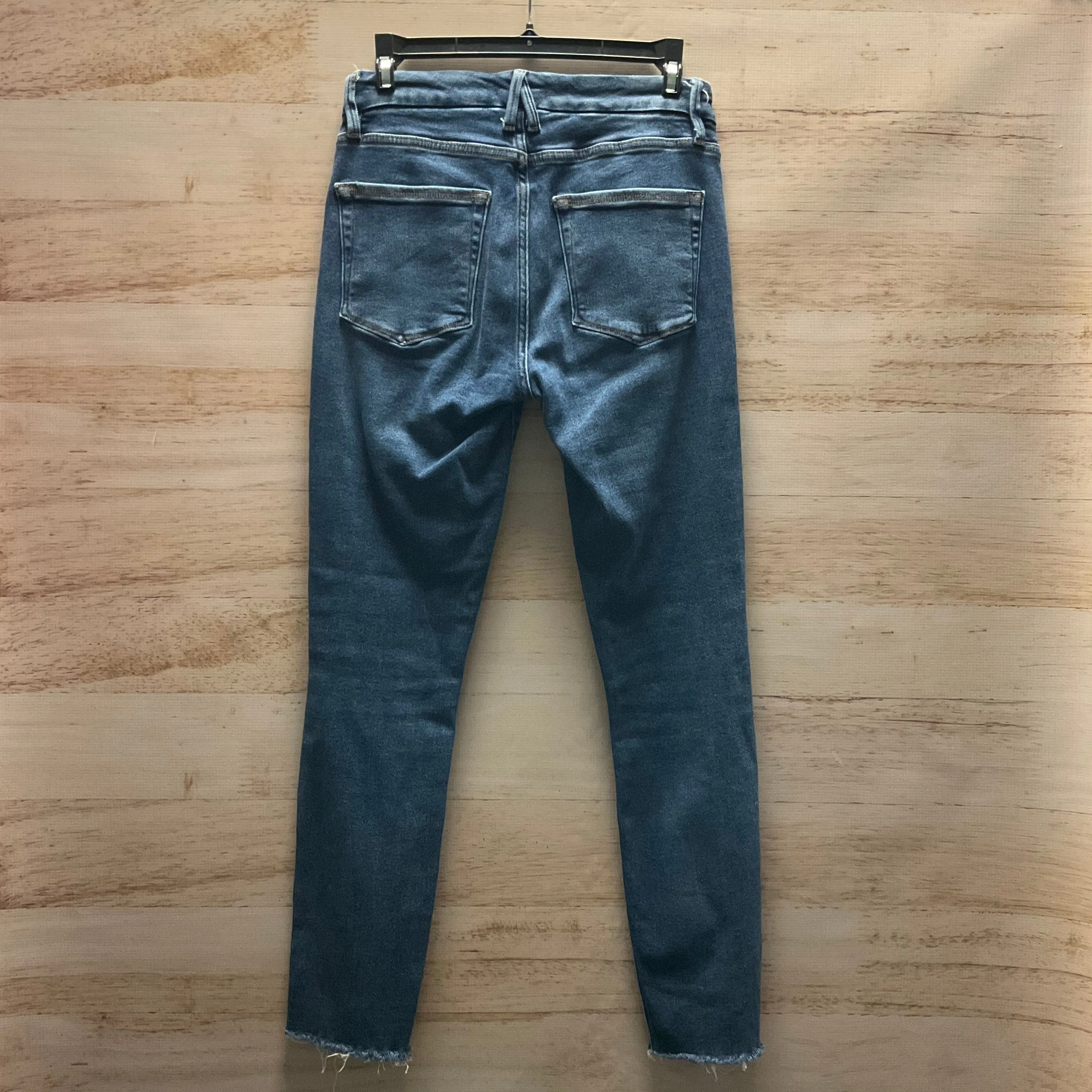 Jeans Cropped By Good American In Blue Denim, Size: 4