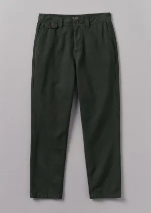 Norv Garment Dyed Tapered Trousers | Dark Mineral Green