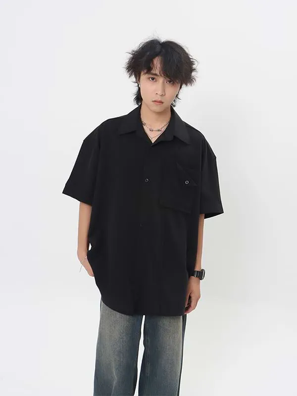 Oversized Lightweight Button Shirt with Pocket