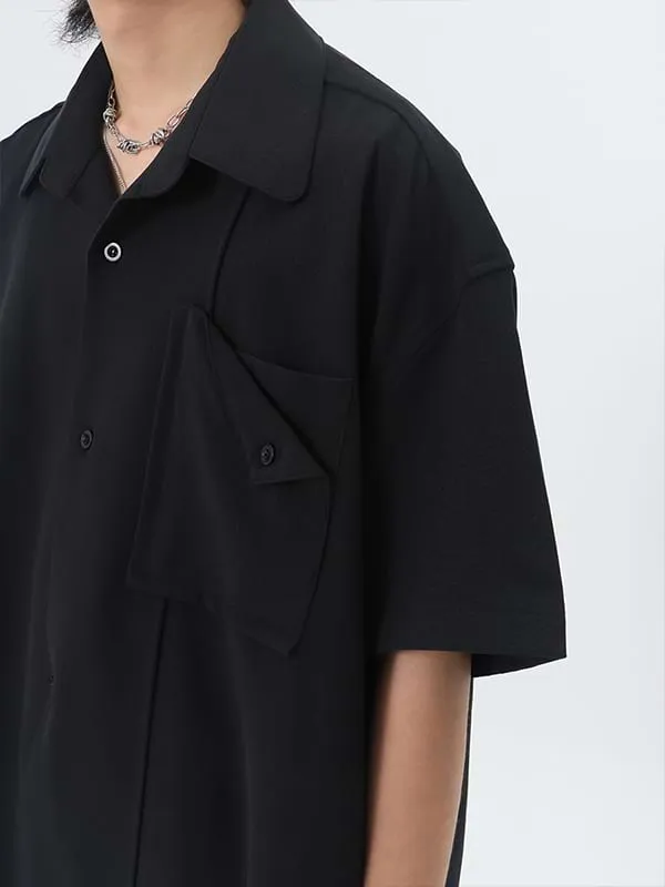 Oversized Lightweight Button Shirt with Pocket