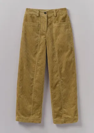 Panelled Organic Cord Trousers | Golden Sand