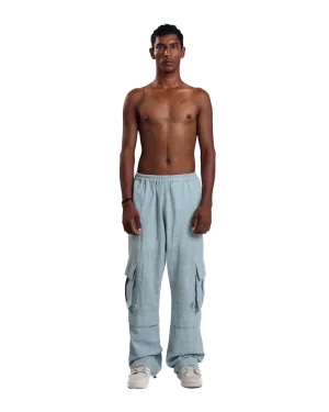 "Sky Drift" Handwoven Cotton Cargo Pants