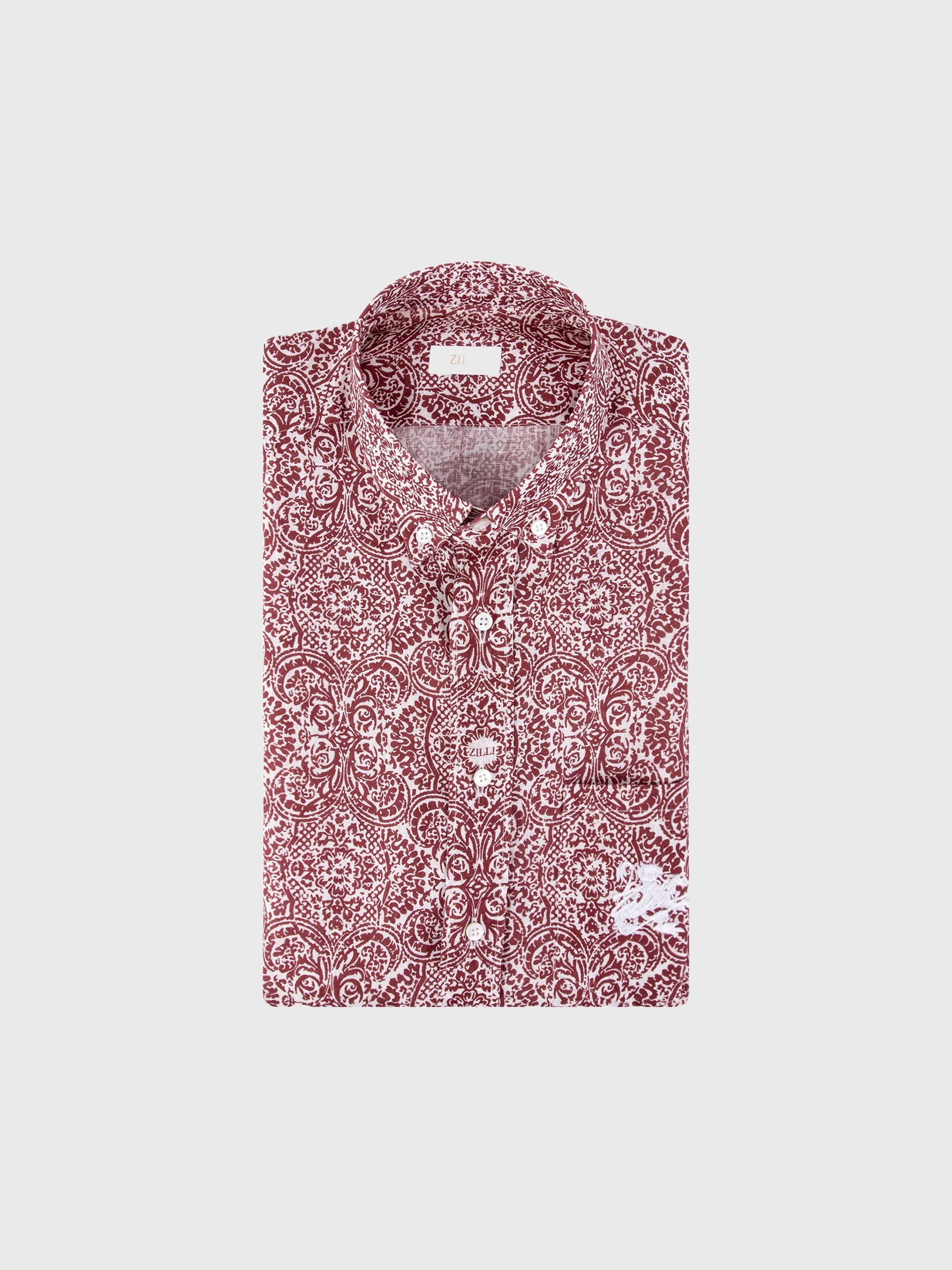 Short Sleeve Shirt with Paisley Printed Pattern