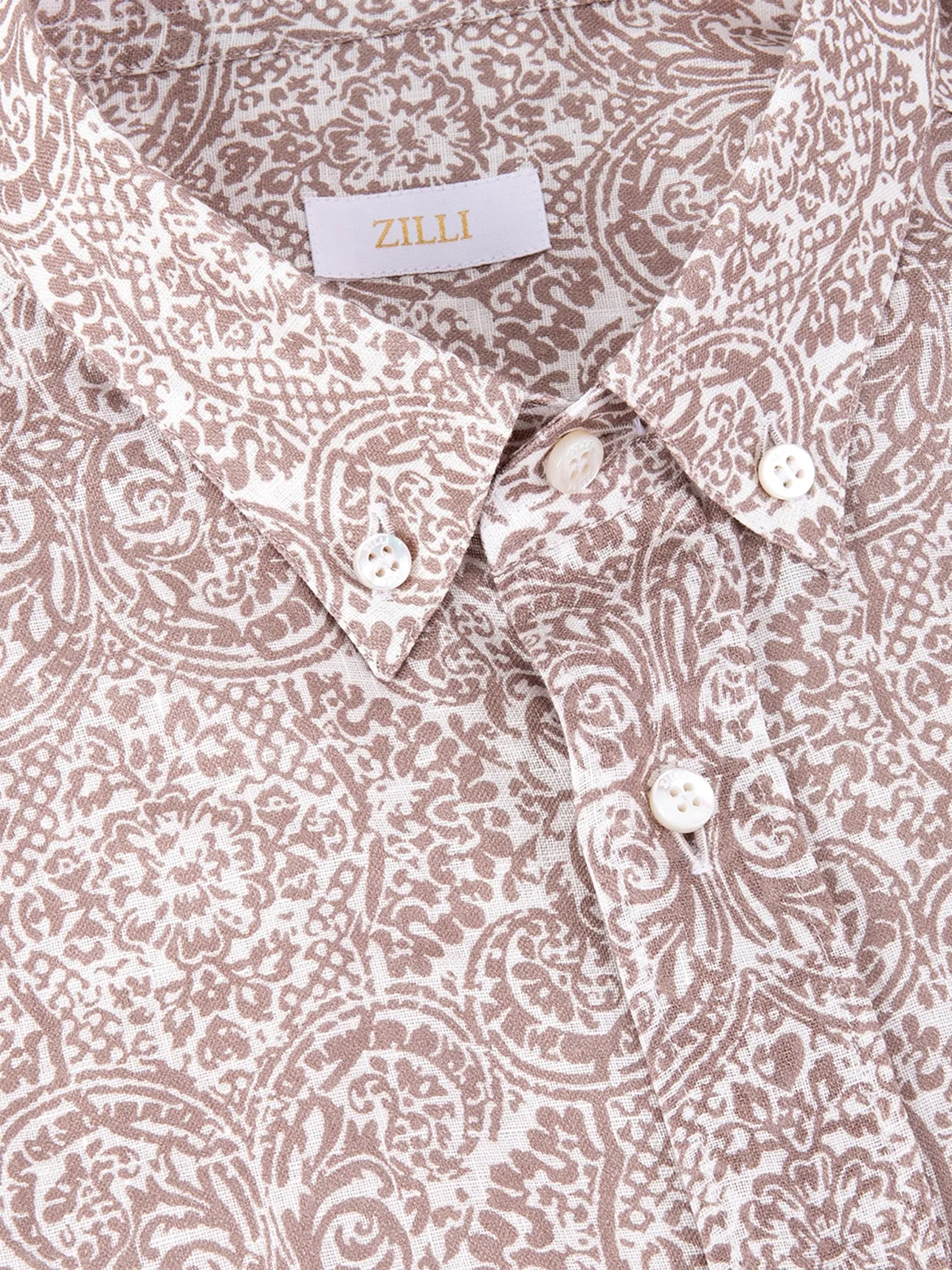 Short Sleeve Shirt with Paisley Printed Pattern