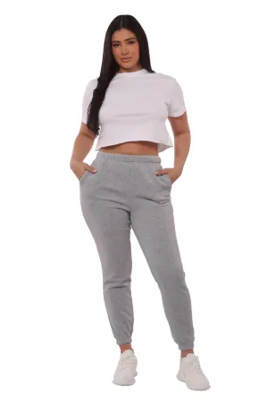 Thick Fleece Lined Sweatpants - Light grey