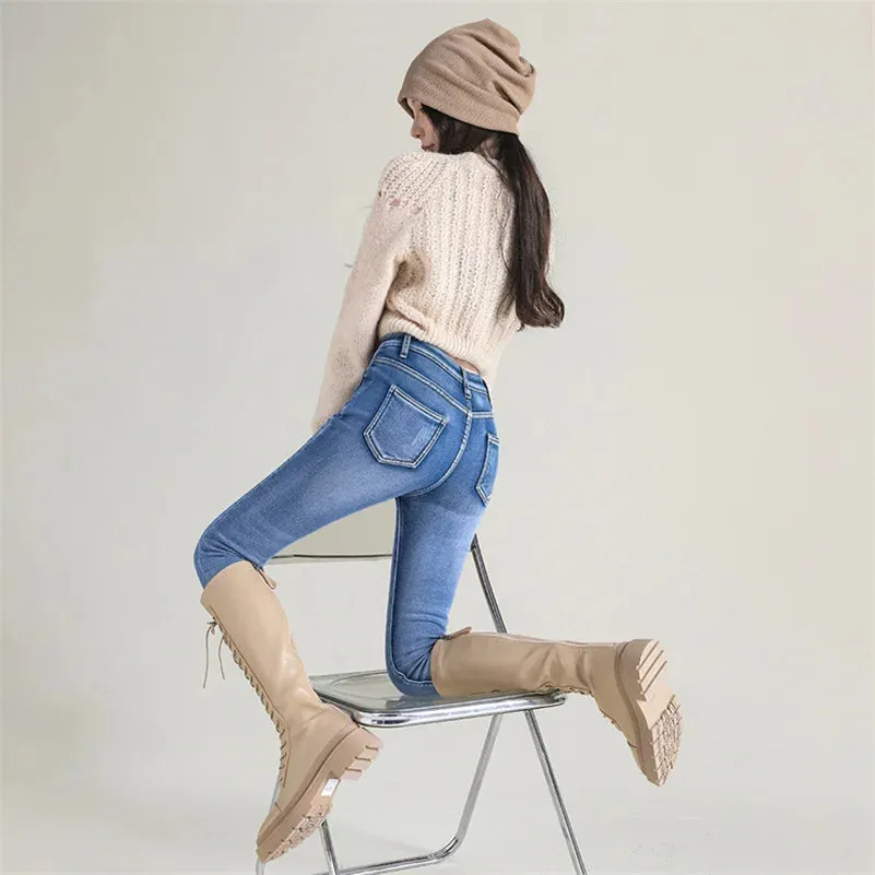 Warm Thick Fleece Stretchy Skinny Women's Jeans