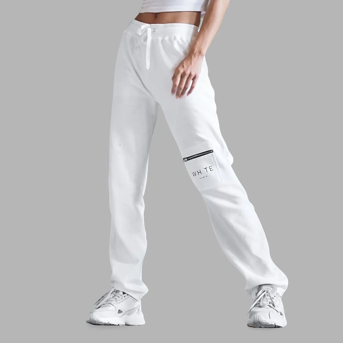 Whte Zip Pocket Sweatpants